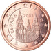 Spagna, 2 Euro Cent, 2003, SPL, Acciaio placcato rame, KM:1041