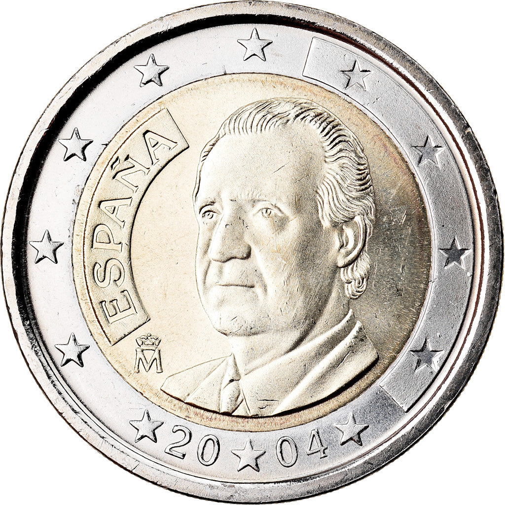Hiszpania, 2 Euro, 2004, Madrid, MS(63), Bimetaliczny, KM:1047