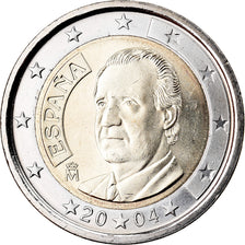 Hiszpania, 2 Euro, 2004, Madrid, MS(63), Bimetaliczny, KM:1047