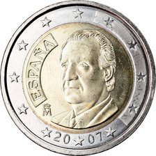 Hiszpania, 2 Euro, 2007, Madrid, MS(63), Bimetaliczny, KM:1074