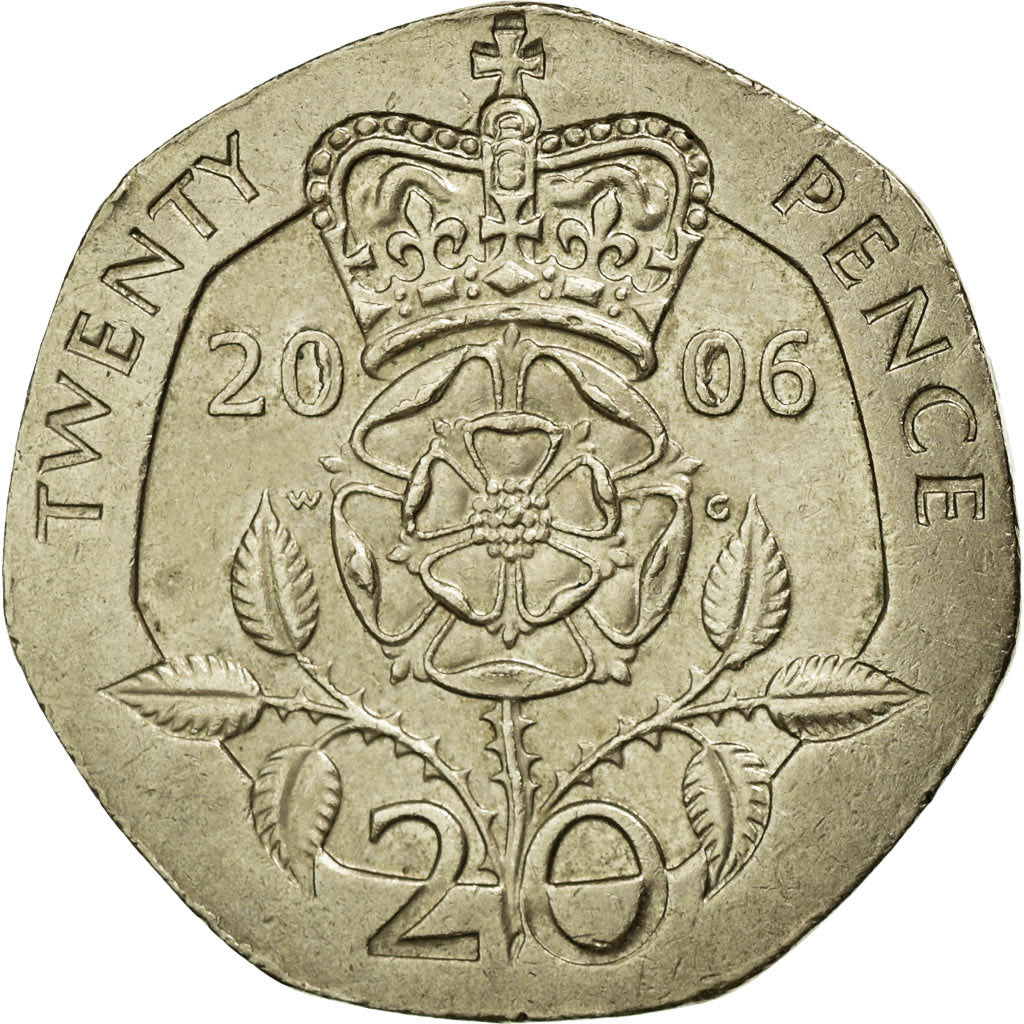 Coin, Great Britain, Elizabeth II, 20 Pence, 2006, AU(50-53), Copper-nickel