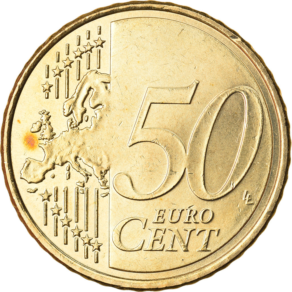 Spagna, 50 Euro Cent, 2008, SPL, Ottone, KM:1072