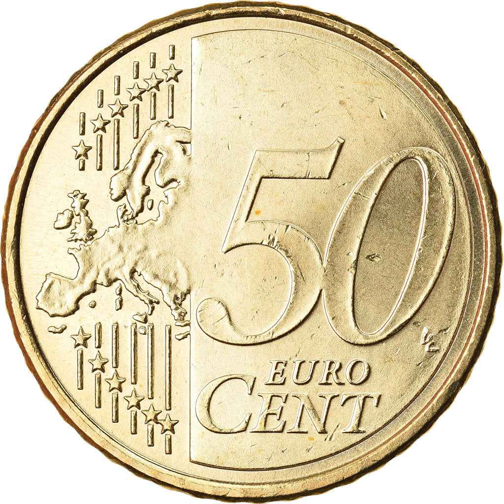 Spain, 50 Euro Cent, 2008, MS(63), Brass, KM:1072