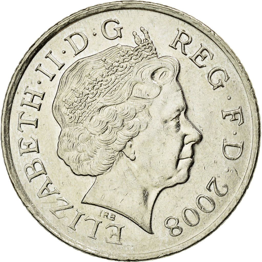 Coin, Great Britain, Elizabeth II, 10 Pence, 2008, AU(50-53), Copper-nickel