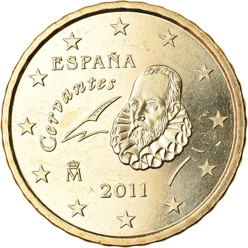 Hiszpania, 10 Euro Cent, 2011, Madrid, MS(63), Mosiądz, KM:1147