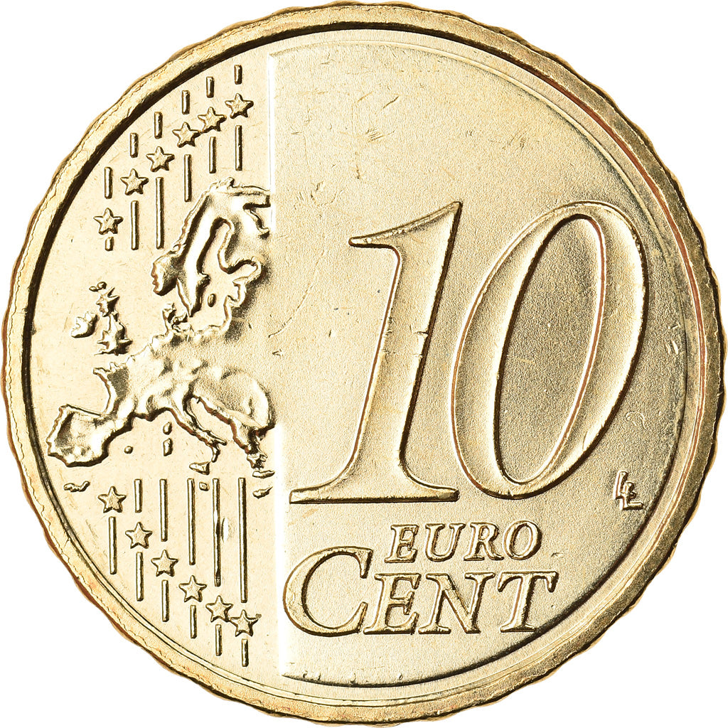 Hiszpania, 10 Euro Cent, 2011, Madrid, MS(63), Mosiądz, KM:1147
