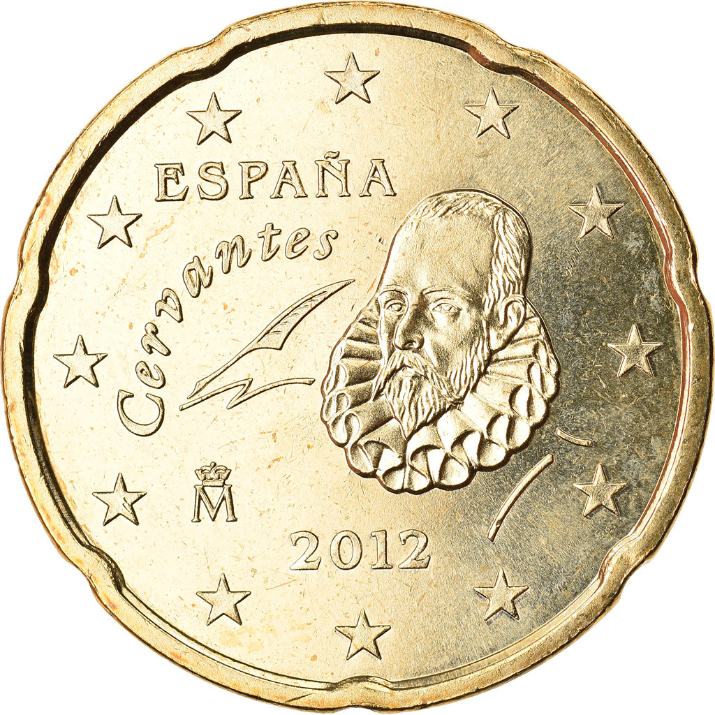 Spain, 20 Euro Cent, 2012, MS(63), Brass, KM:1148