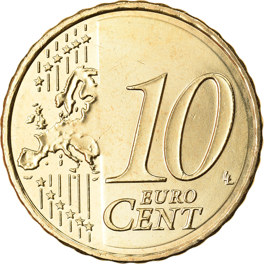 Spain, 10 Euro Cent, 2012, MS(63), Brass, KM:1147