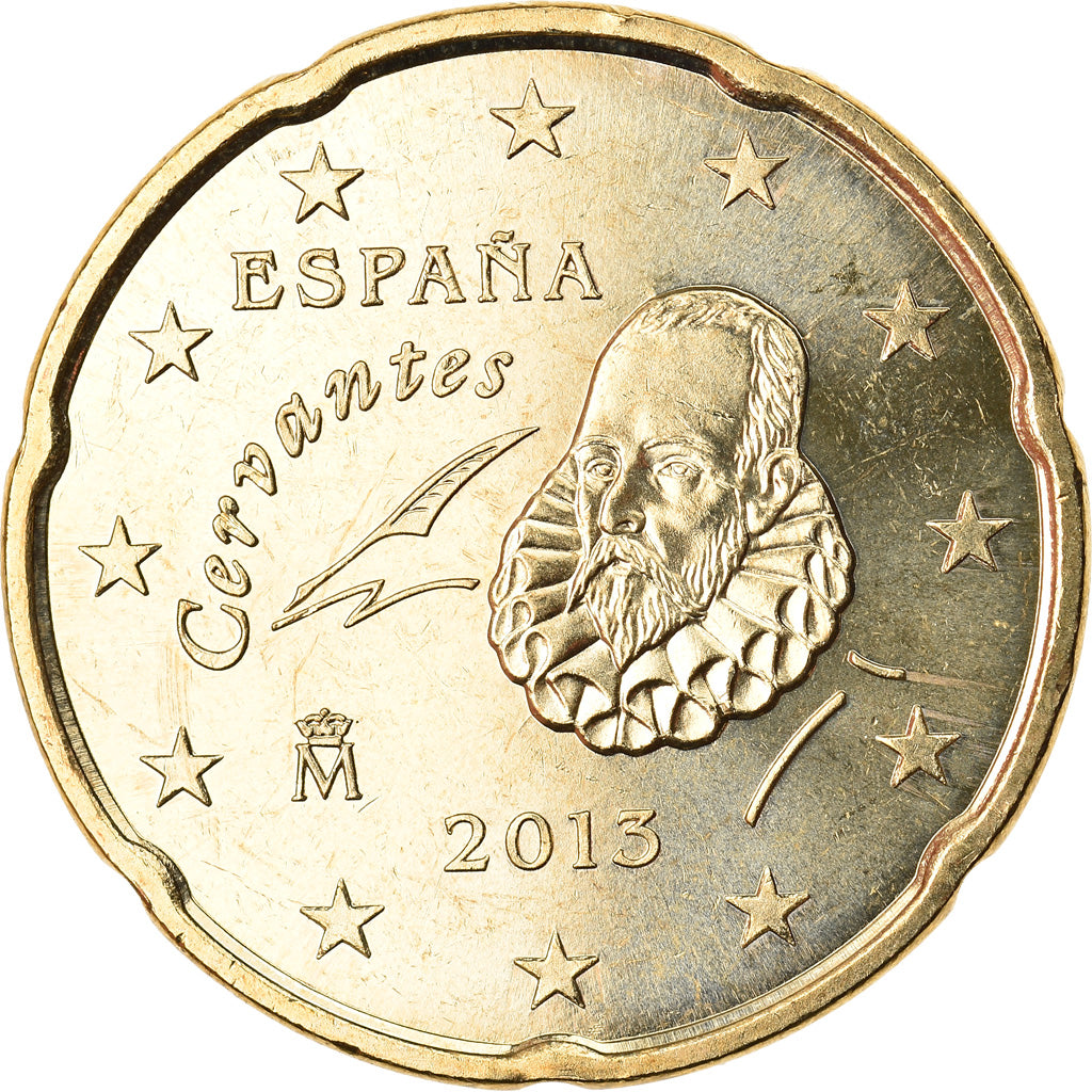 Hiszpania, 20 Euro Cent, 2013, Madrid, MS(63), Mosiądz, KM:1148