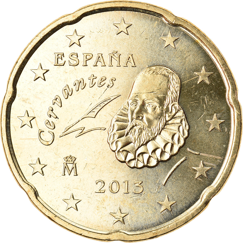 Hiszpania, 20 Euro Cent, 2013, Madrid, MS(63), Mosiądz, KM:1148