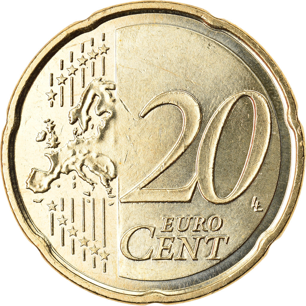 Hiszpania, 20 Euro Cent, 2013, Madrid, MS(63), Mosiądz, KM:1148