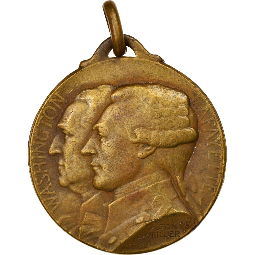 France, Medal, Journée de Paris, 1917, Washington and Lafayette, History, 1917