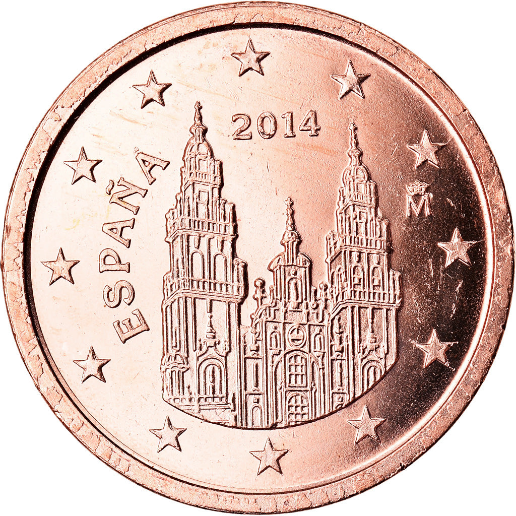 España, 2 Euro Cent, 2014, SC, Cobre chapado en acero