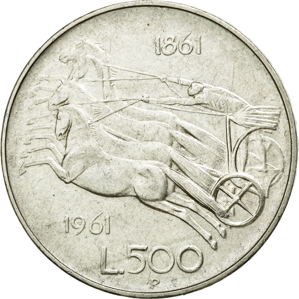Coin, Italy, 500 Lire, 1961, Rome, AU(50-53), Silver, KM:99