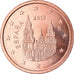 Hiszpania, 2 Euro Cent, 2015, MS(63), Miedź platerowana stalą