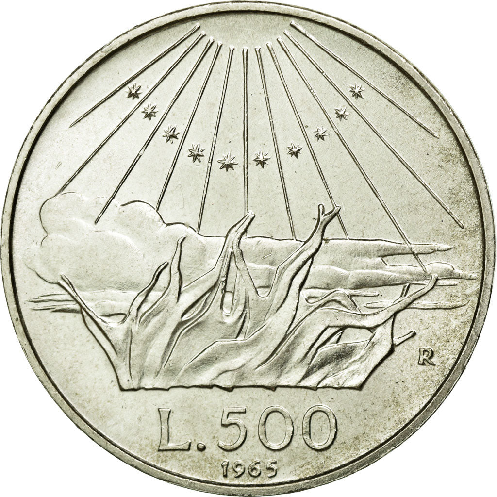 Coin, Italy, 500 Lire, 1965, Rome, MS(60-62), Silver, KM:100