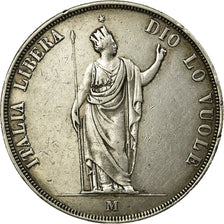 Włochy, 5 Lire, 1848, Milan, Srebro, EF(40-45), KM:22.1
