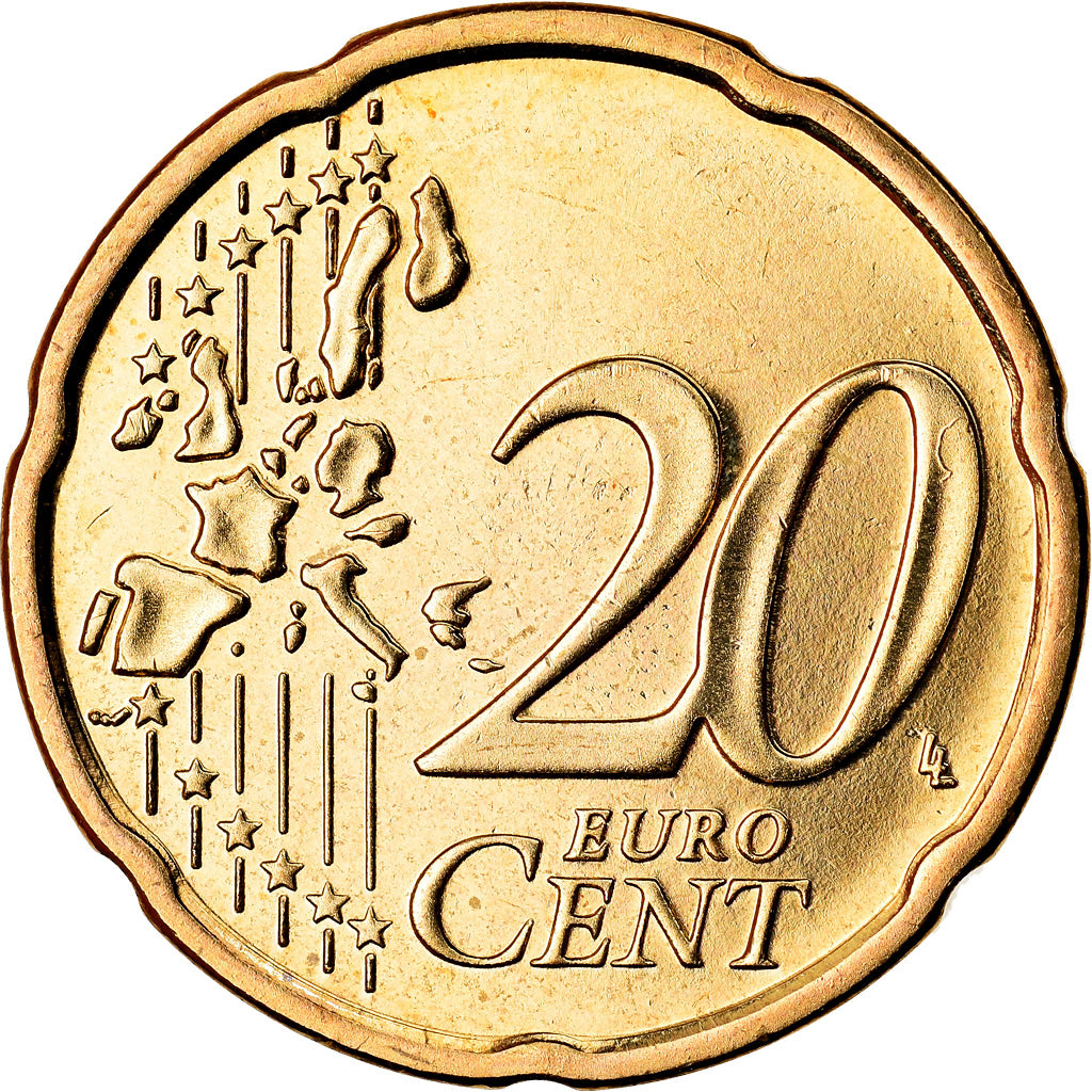 Finlandia, 20 Euro Cent, 2005, SPL, Ottone, KM:102