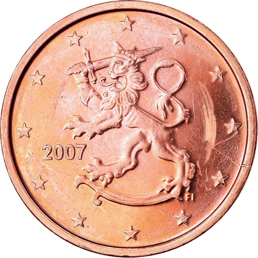 Finlandia, 2 Euro Cent, 2007, SPL, Acciaio placcato rame, KM:99