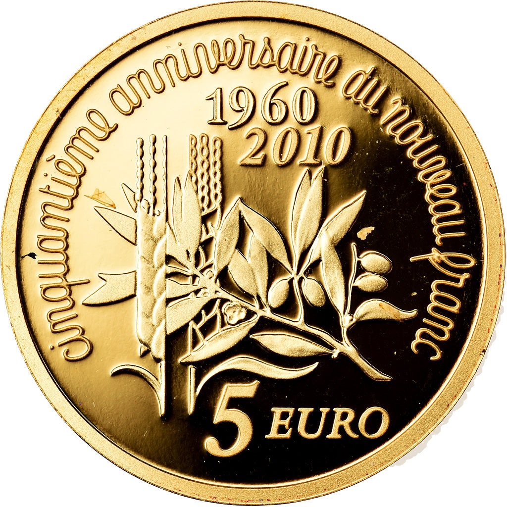 France, 5 Euro, 2010, BE, FDC, Or, KM:1674