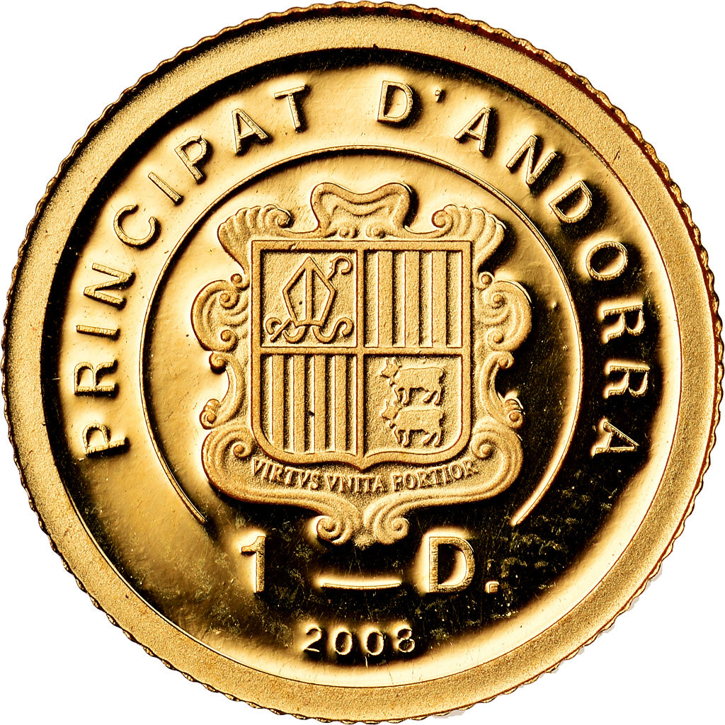 Moneda, Andorra, Diner, 2008, BE, FDC, Oro, KM:410