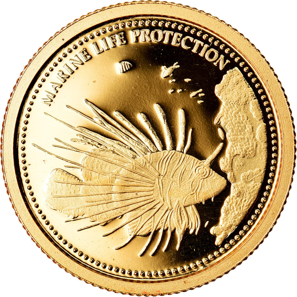 Coin, Palau, Poisson-Lion rouge, Dollar, 2009, CIT, BE, MS(65-70), Gold, KM:234