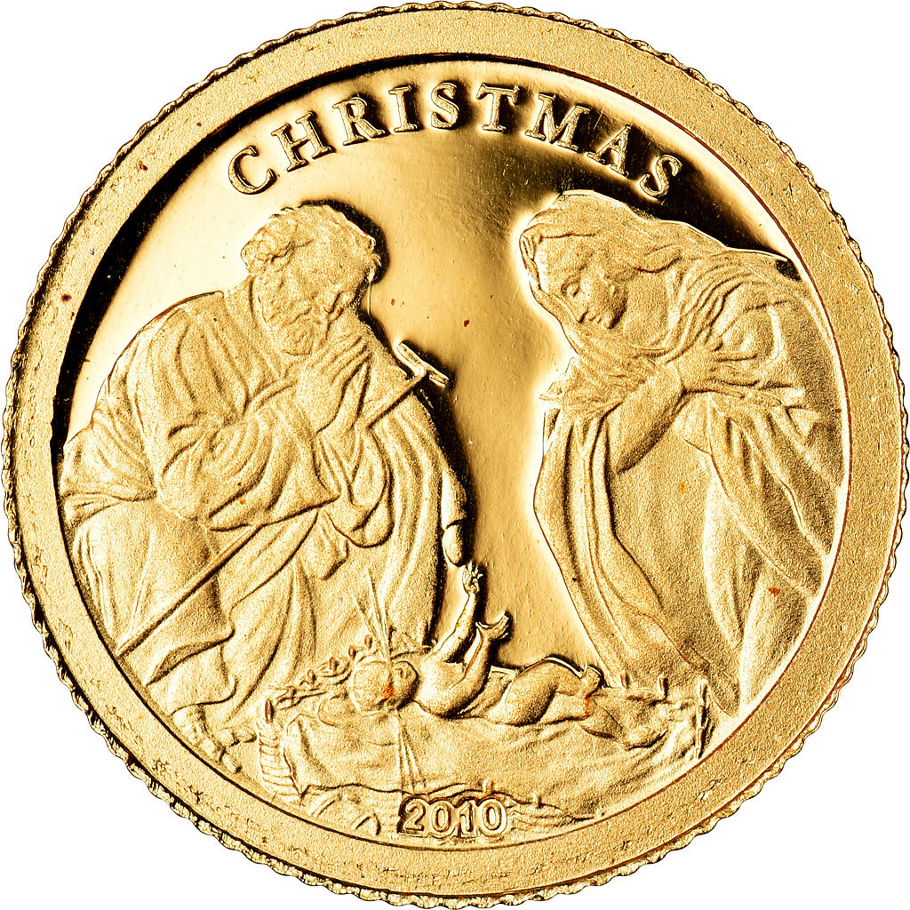Coin, Palau, Christmas, Dollar, 2010, BE, MS(65-70), Gold, KM:445