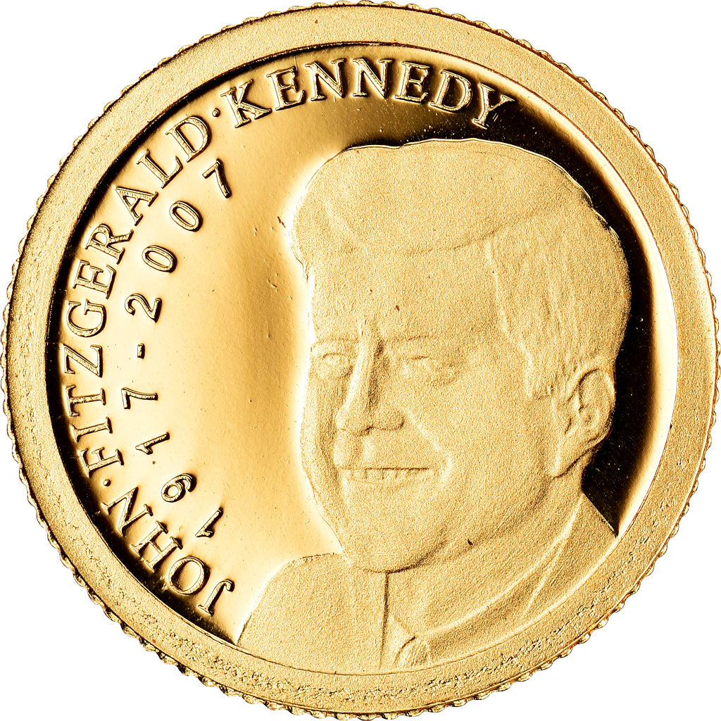 Coin, Palau, John Fitzgerald Kennedy, 1 Dollar, 2007, BE, MS(65-70), Gold