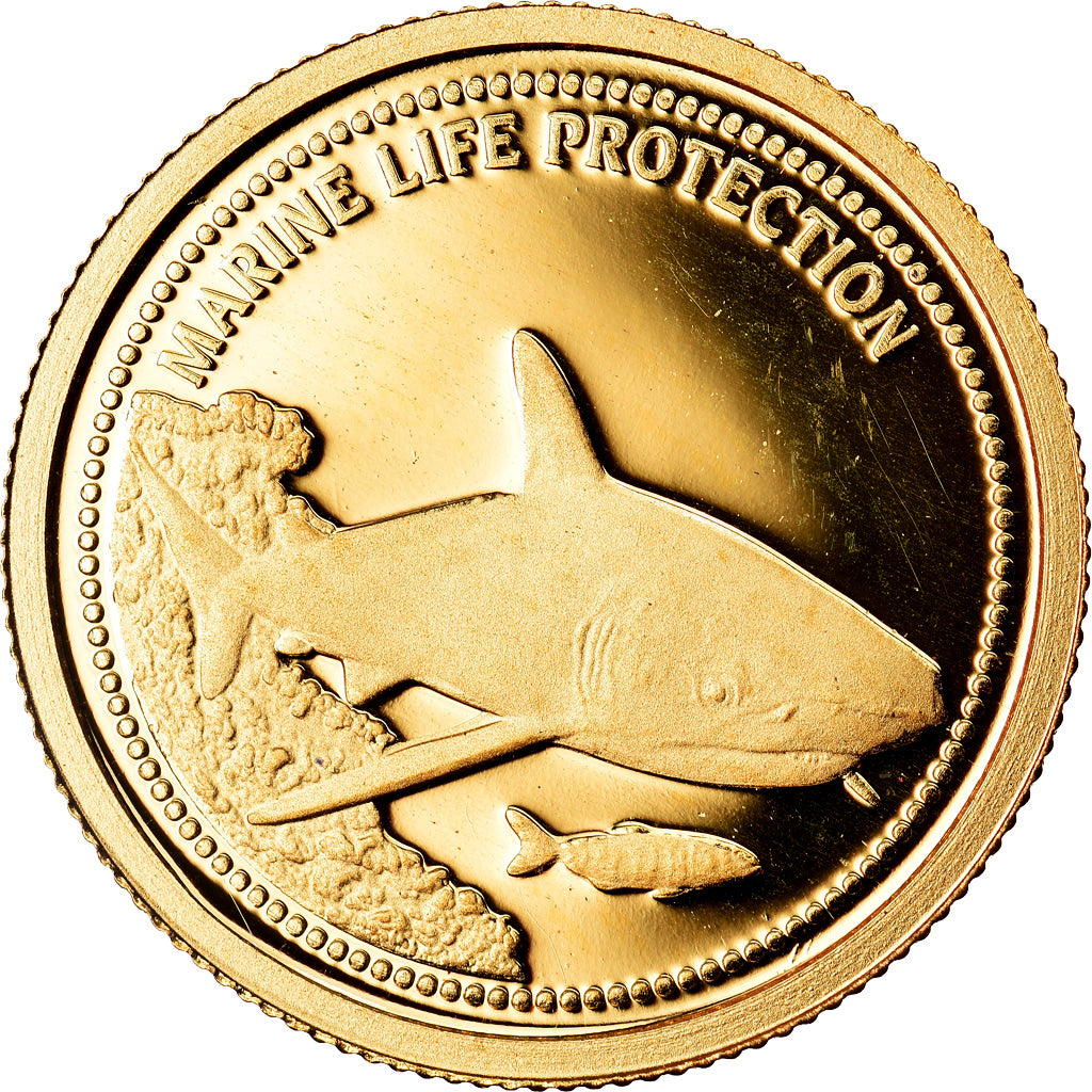 Coin, Palau, Le Requin gris, Dollar, 2008, BE, MS(65-70), Gold, KM:163