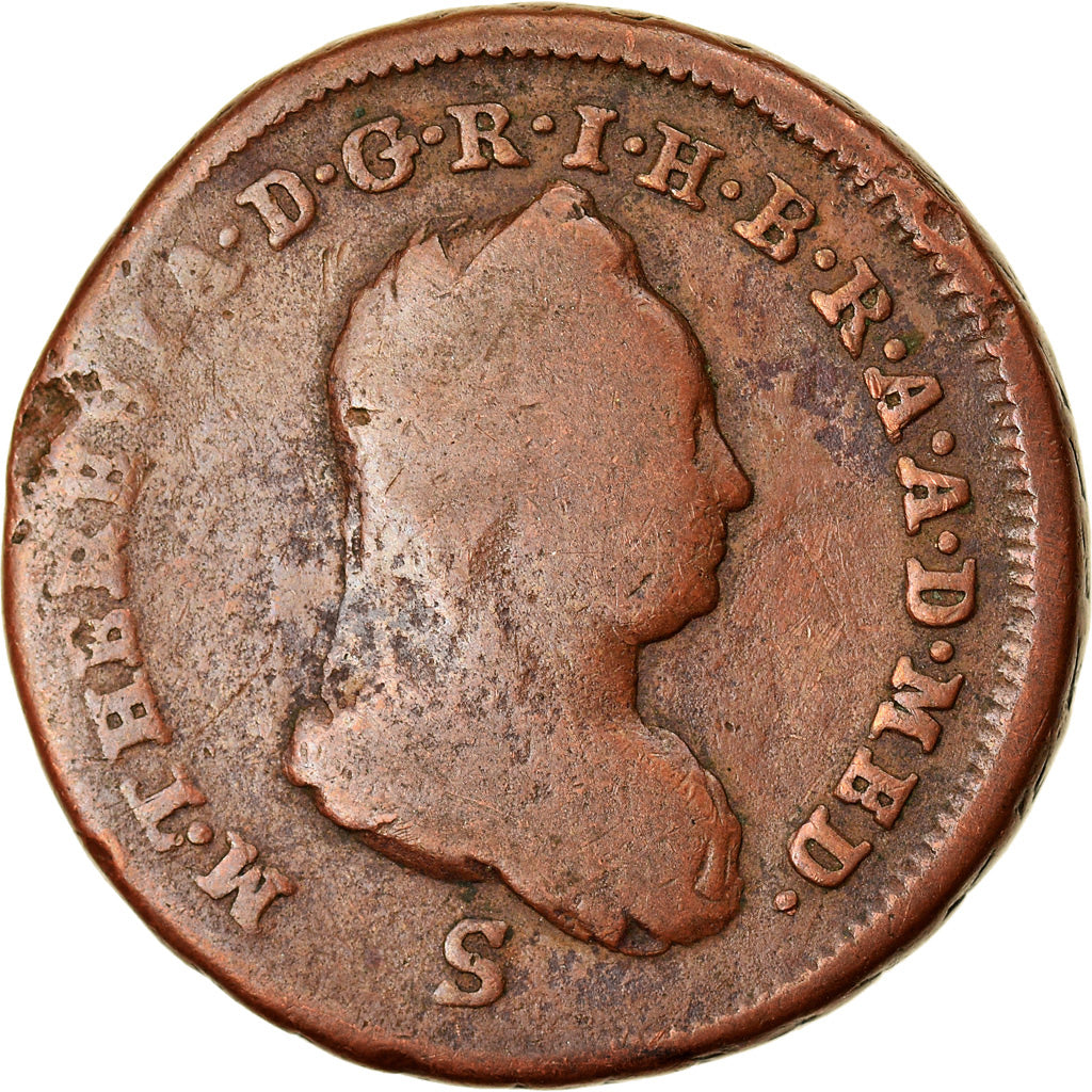 Moeda, ESTADOS ITALIANOS, MILAN, Maria Theresa, Soldo, 1777, Milan, VF(20-25)