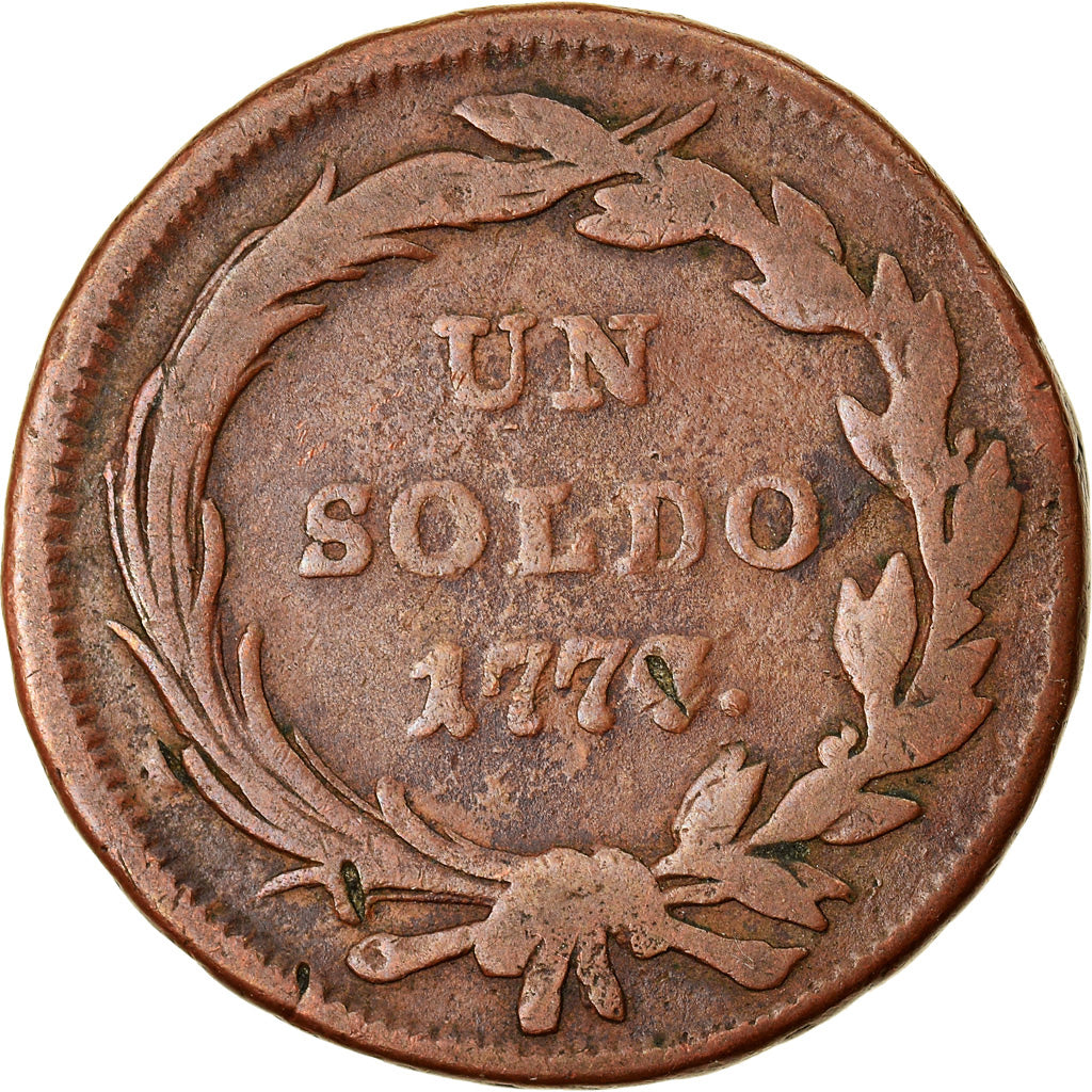 Moeda, ESTADOS ITALIANOS, MILAN, Maria Theresa, Soldo, 1777, Milan, VF(20-25)