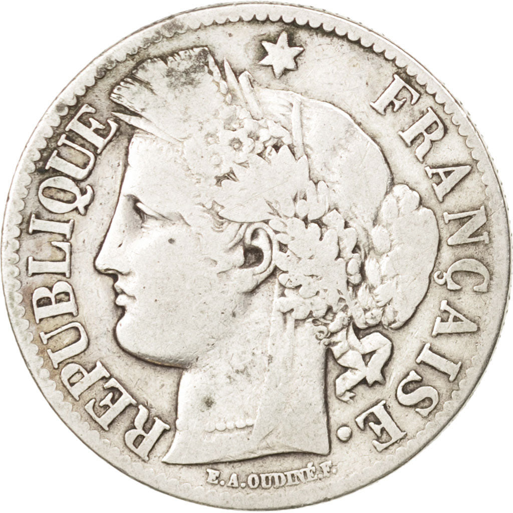 France, Cérès, 2 Francs, 1872, Bordeaux, TB, Argent, KM:817.2, Gadoury:527