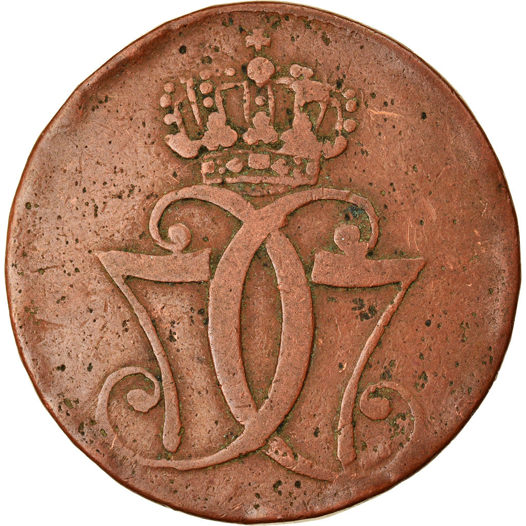 Moeda, Dinamarca, Christian VII, Skilling, 1771, Copenhagen, EF(40-45), Cobre