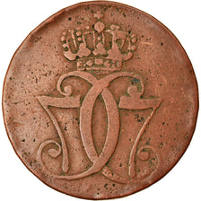 Moeda, Dinamarca, Christian VII, Skilling, 1771, Copenhagen, EF(40-45), Cobre
