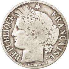 France, Cérès, Franc, 1871, Paris, VF(20-25), Silver, KM:822.1, Gadoury:465