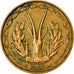 Coin, West African States, 5 Francs, 1965, EF(40-45), Aluminum-Nickel-Bronze