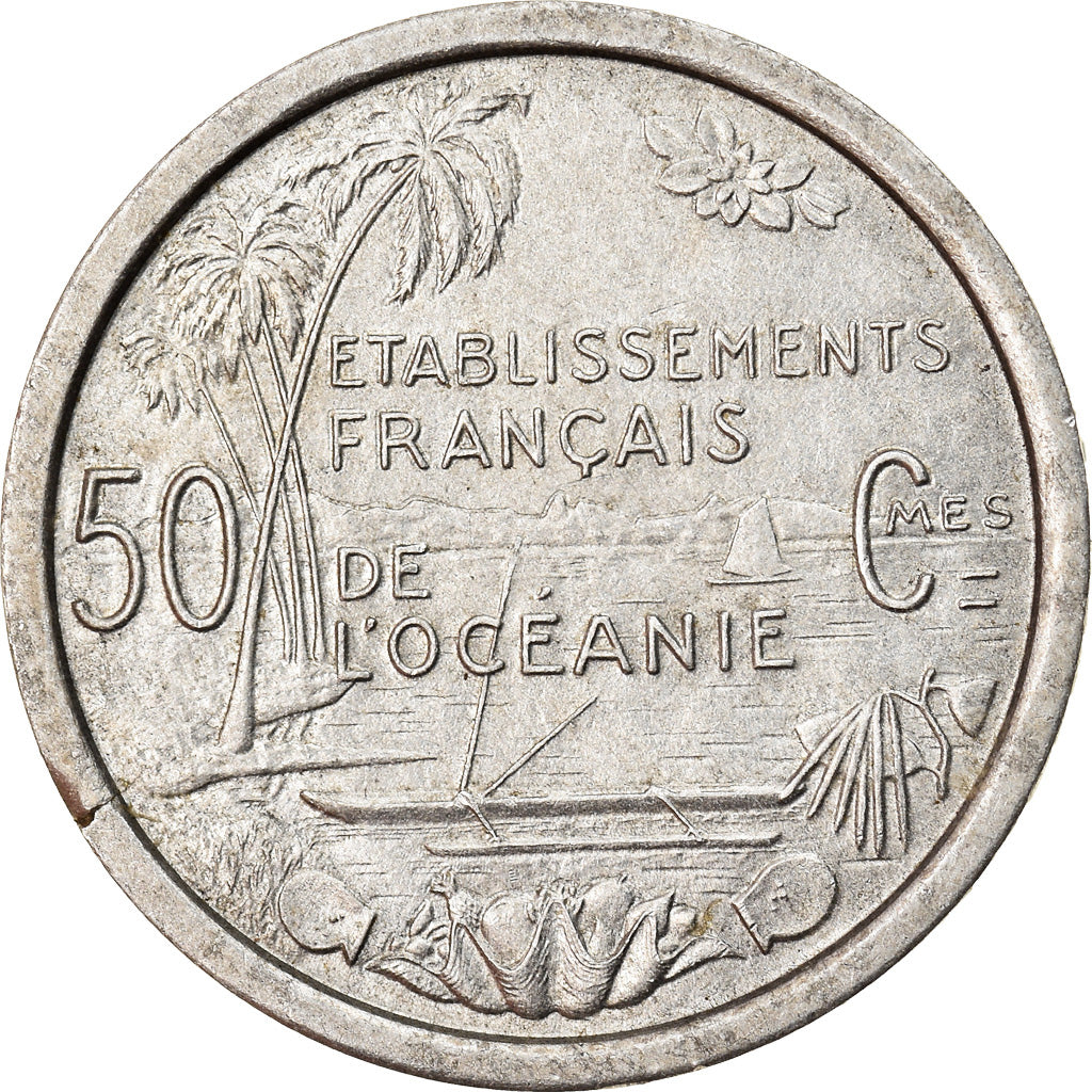 Coin, FRENCH OCEANIA, 50 Centimes, 1949, EF(40-45), Aluminum, KM:1
