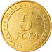 Moneda, Estados del África central, 5 Francs, 2006, Paris, MBC, Latón, KM:18