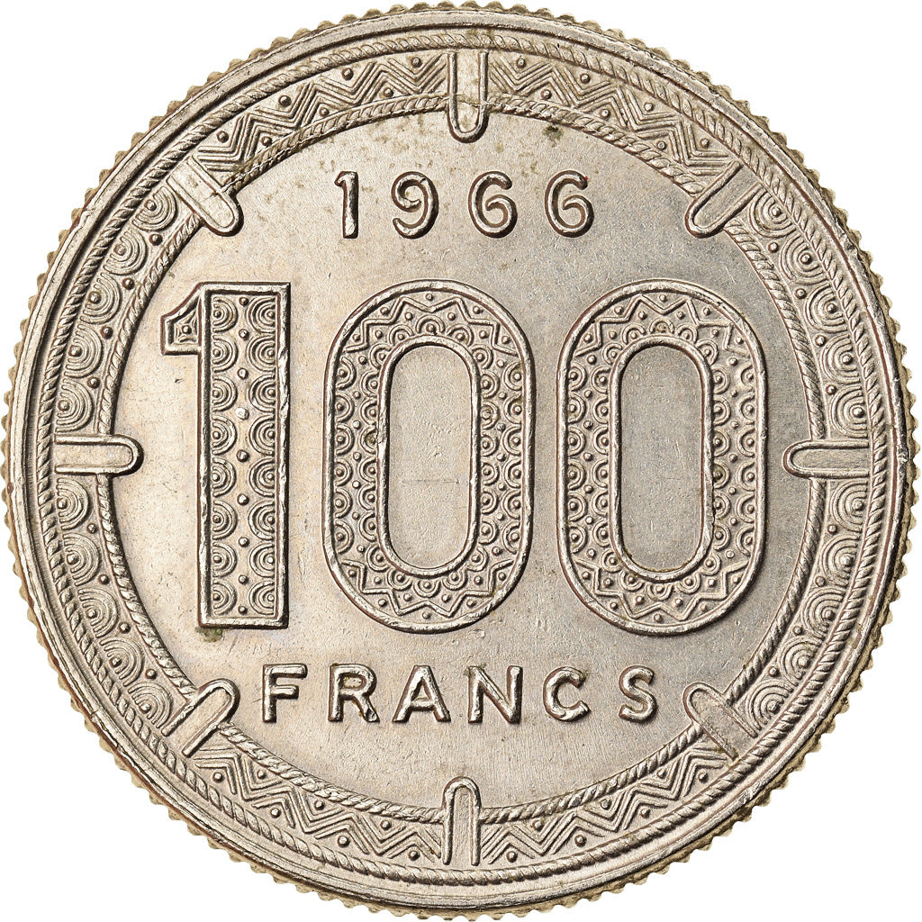 Coin, EQUATORIAL AFRICAN STATES, 100 Francs, 1966, Paris, EF(40-45), Nickel