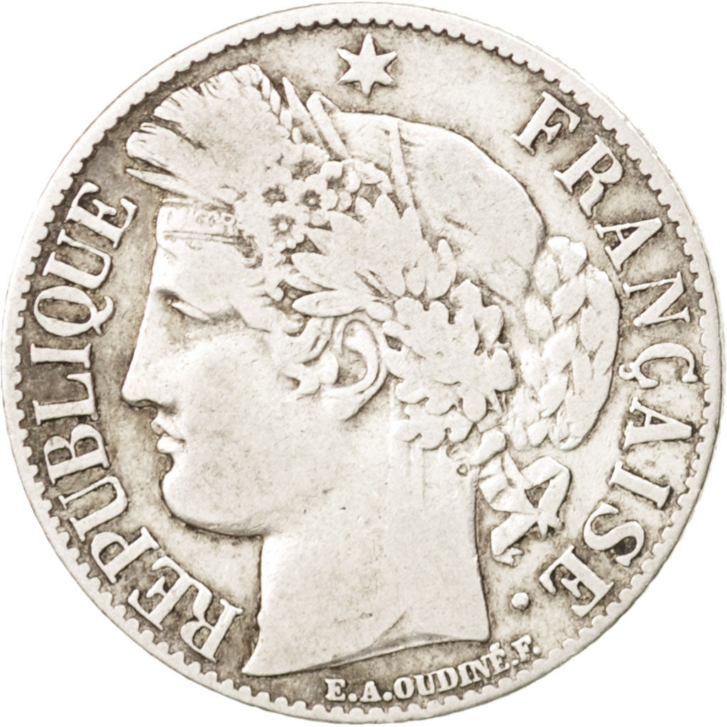 France, Cérès, Franc, 1895, Paris, VF(20-25), Silver, KM:822.1, Gadoury:465a