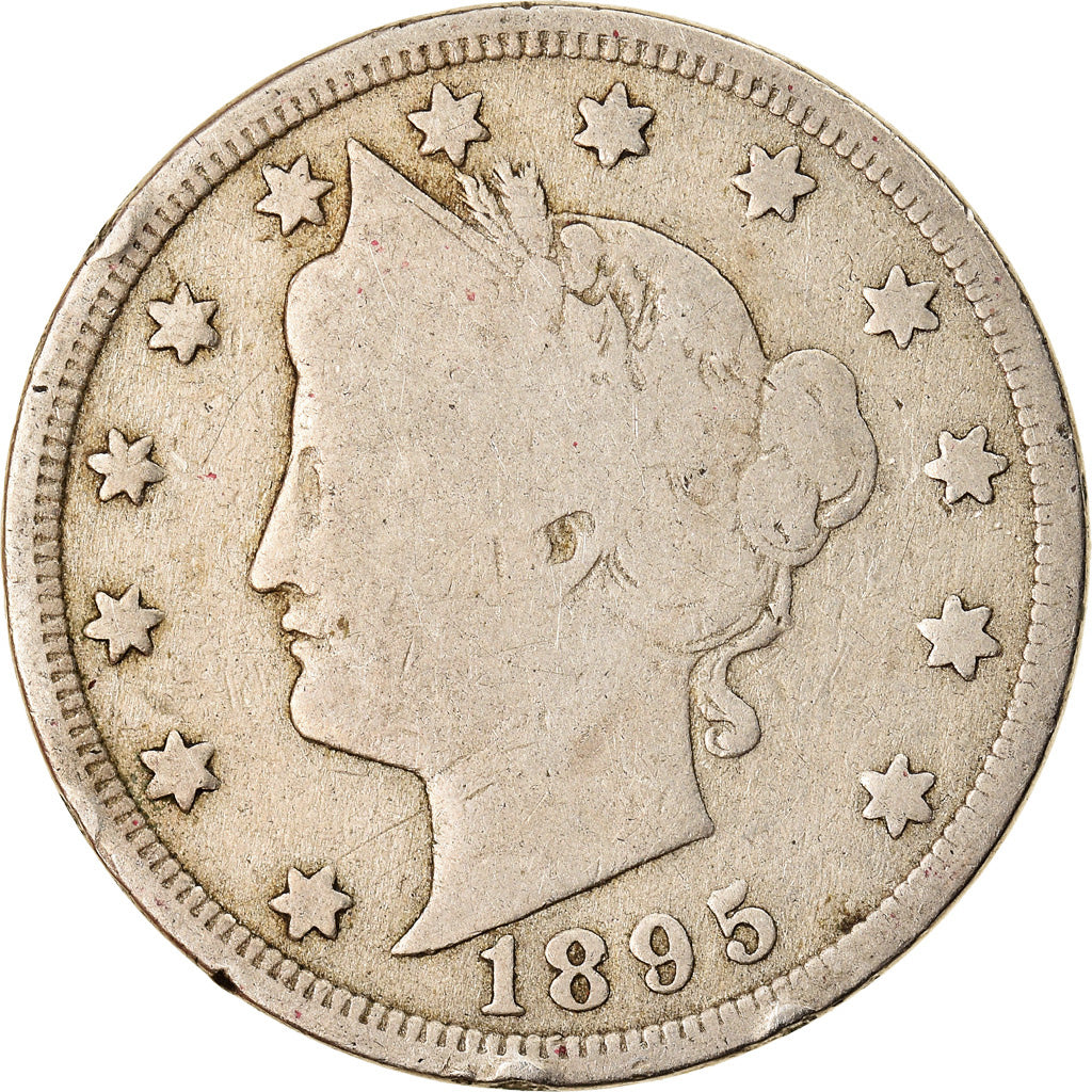 Monnaie, États-Unis, Liberty Nickel, 5 Cents, 1895, U.S. Mint, Philadelphie