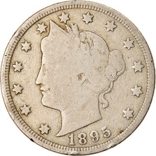 Monnaie, États-Unis, Liberty Nickel, 5 Cents, 1895, U.S. Mint, Philadelphie