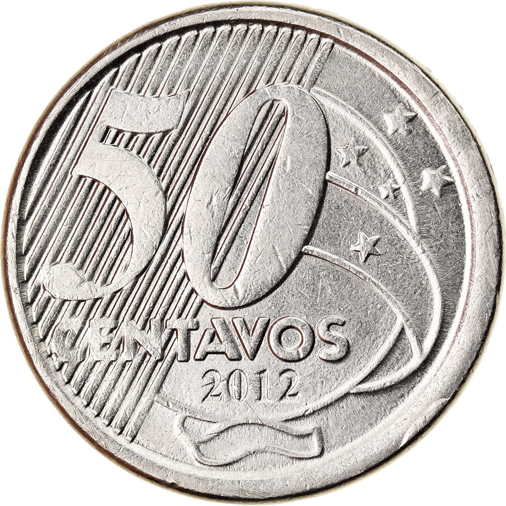 Monnaie, Brésil, 50 Centavos, 2012, TTB, Stainless Steel, KM:651a