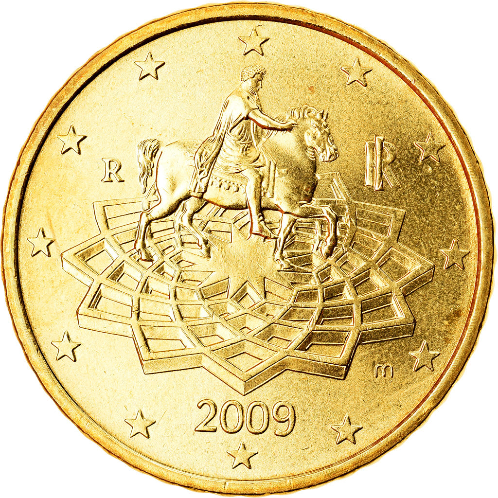 Italien, 50 Euro Cent, 2009, UNZ, Messing, KM:249