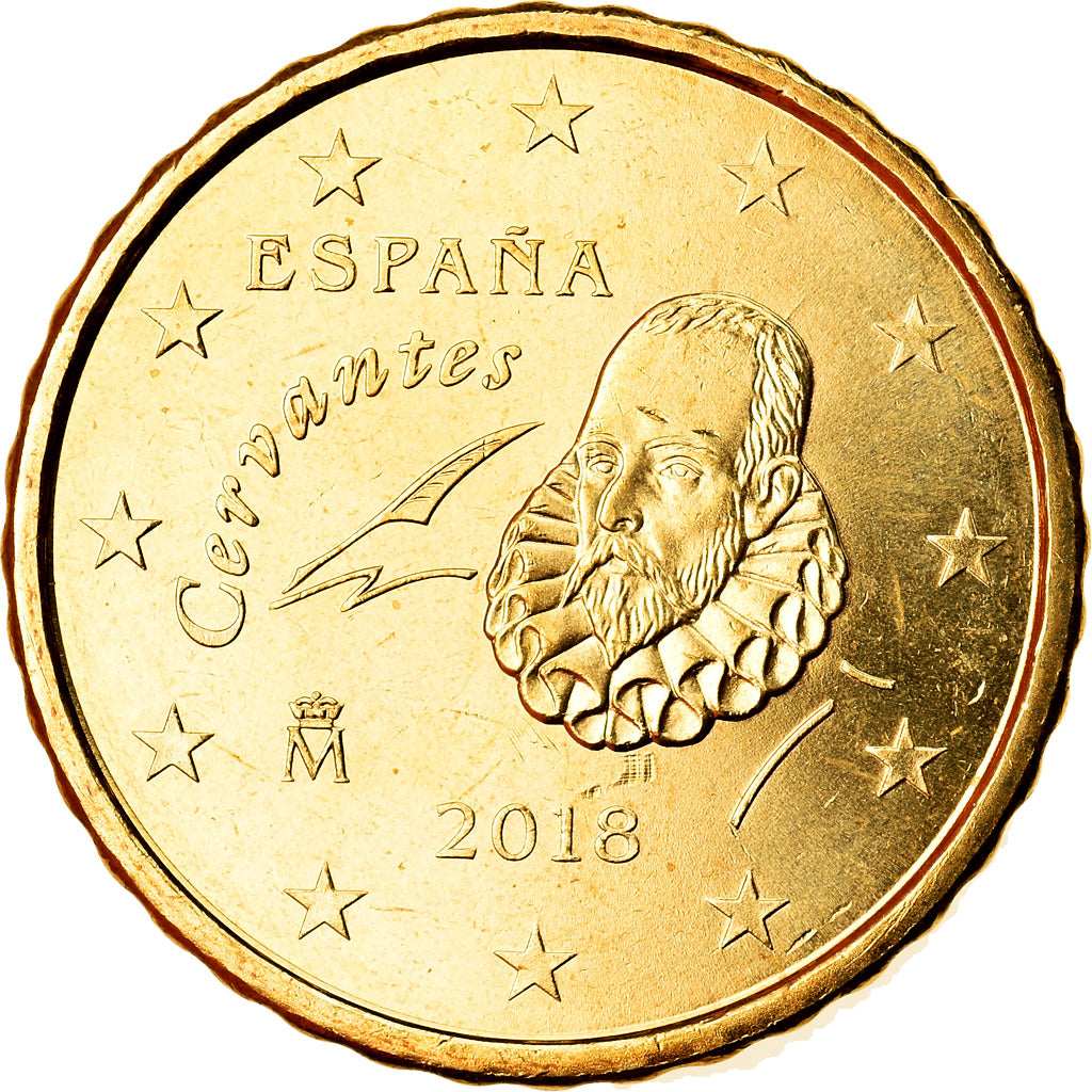 España, 10 Euro Cent, 2018, SC, Latón, KM:New