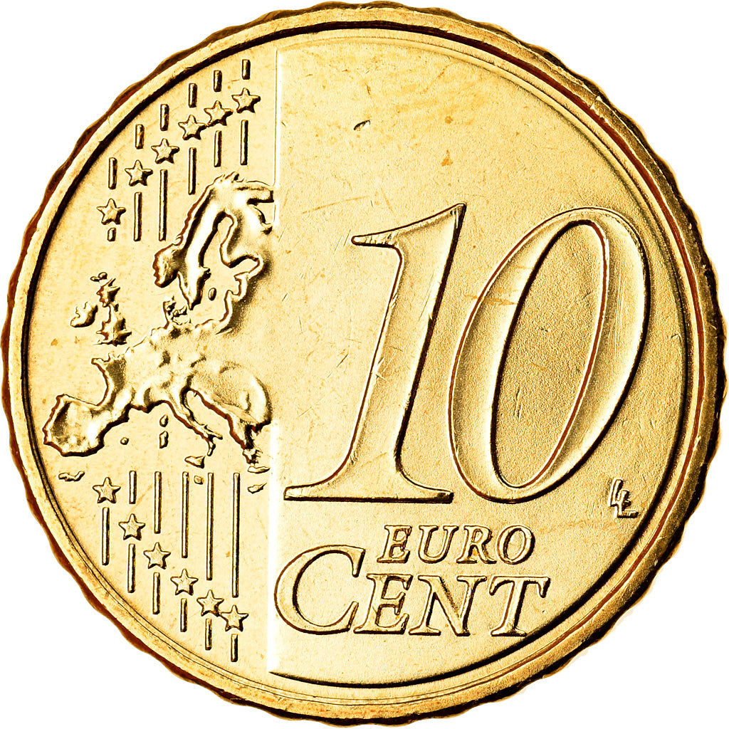España, 10 Euro Cent, 2018, SC, Latón, KM:New