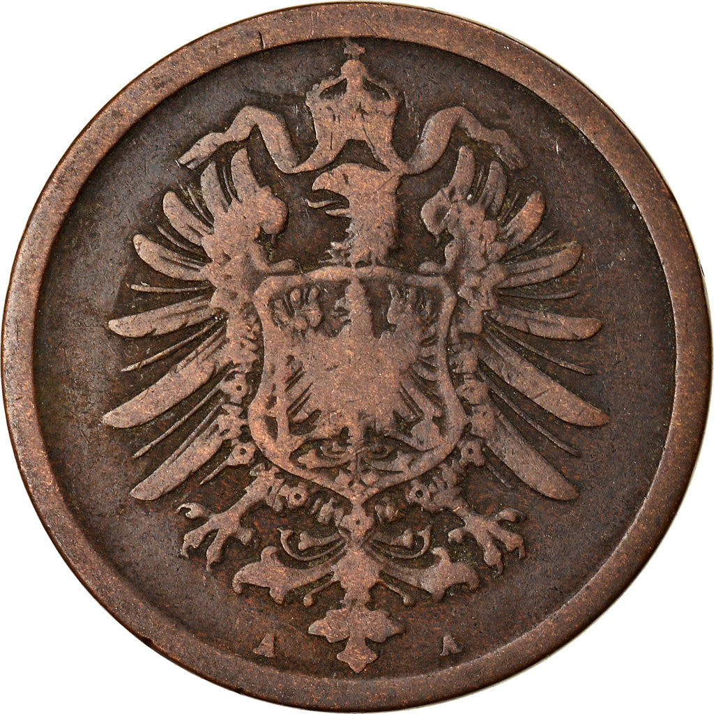 Moneta, GERMANIA - IMPERO, Wilhelm I, 2 Pfennig, 1877, Berlin, MB, Rame, KM:2