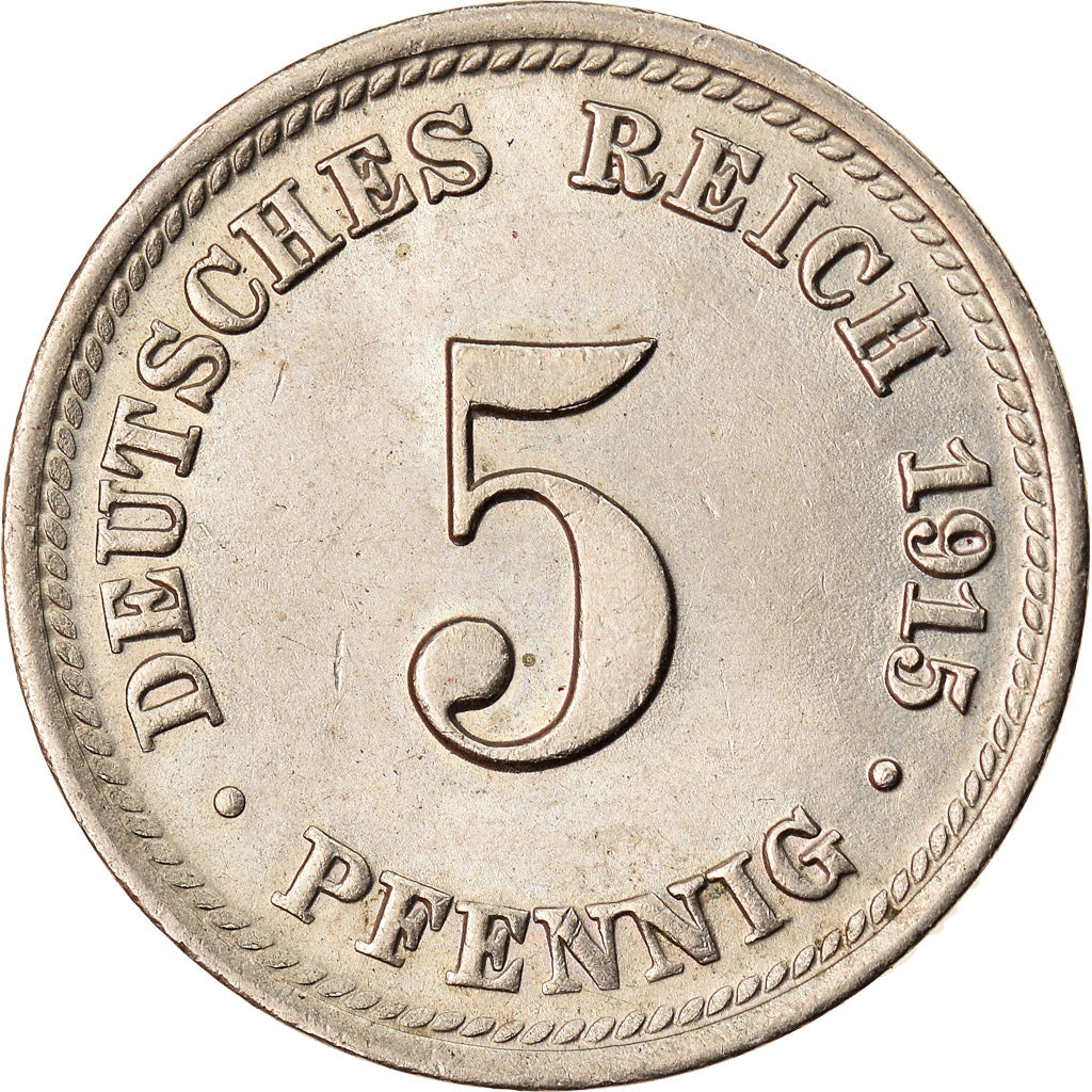 Moneta, GERMANIA - IMPERO, Wilhelm II, 5 Pfennig, 1915, Munich, BB+