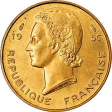 Munten, Frans West Afrika, 10 Francs, 1956, ZF+, Aluminum-Bronze, KM:6