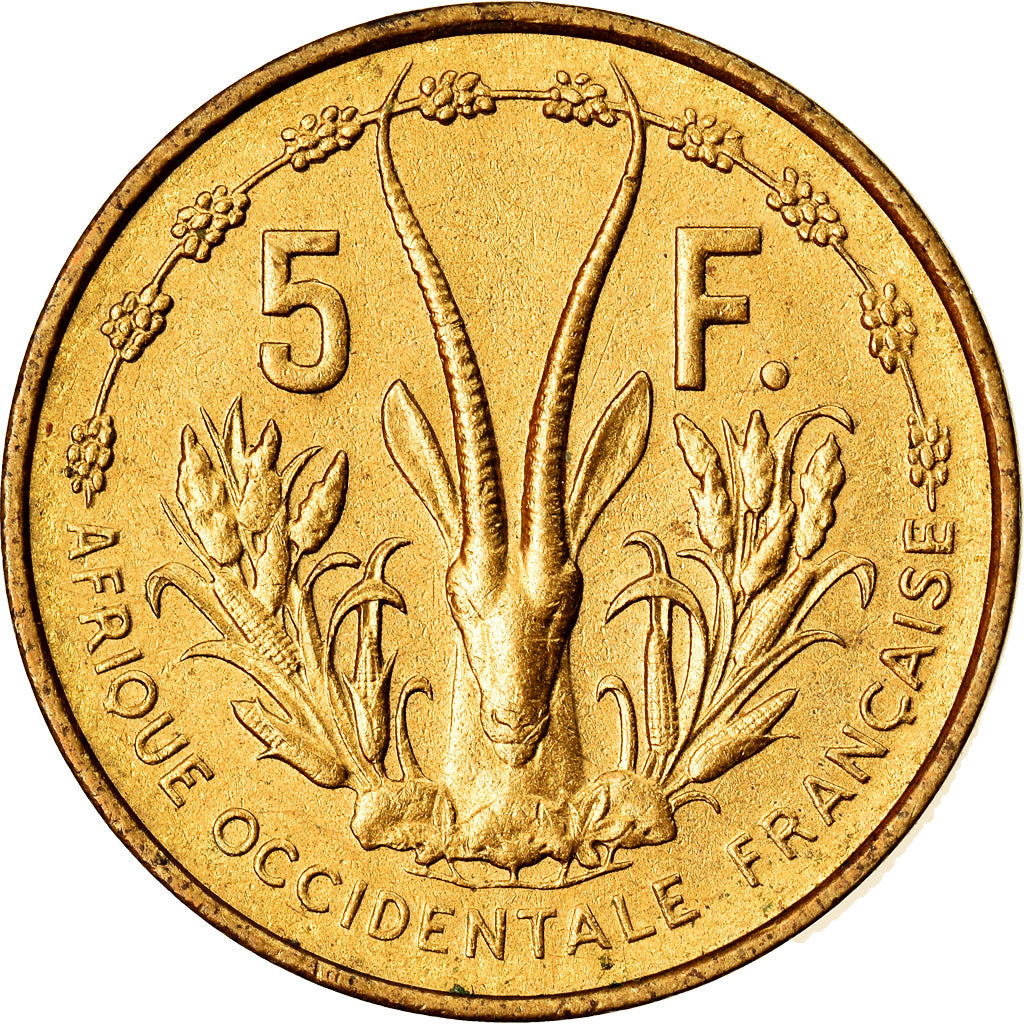 Moneda, África oriental francesa, 5 Francs, 1956, MBC+, Aluminio - bronce, KM:5